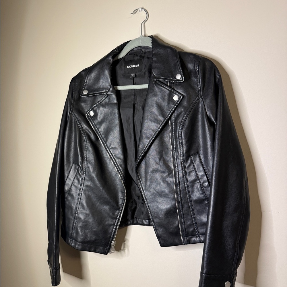Express Women's Sleek Black Leather Jacket